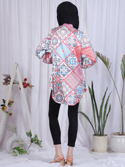 Satin Front Open Modest Shirt