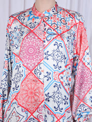 Satin Front Open Modest Shirt