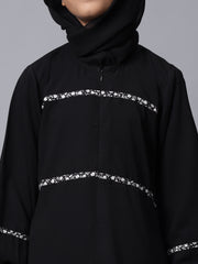 Modest Black Abaya for Kids Girls