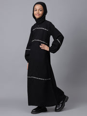 Modest Black Abaya for Kids Girls