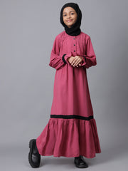 Modest Pink Abaya for Kids Girls