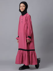 Modest Pink Abaya for Kids Girls