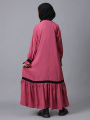 Modest Pink Abaya for Kids Girls