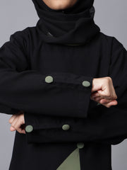 Modest Two Color Solid Abaya for Kids Girls