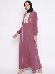 Lace Design Abaya/Burqa with Black Georgette Hijab