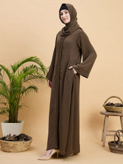 Modest Front Open Oat Dubai Abaya Burqa with Matching Hijab