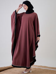 Loose Fit Kaftan Abaya/Burqa with Black Georgette Hijab