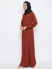 Abaya Dress for Women with Black Georgette Hijab