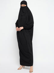 One Piece Black Loose Fit Jilbab Abaya for Women