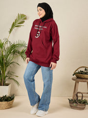 Wow Modest Winter Wear – Maroon Fleece Hoodie for Women