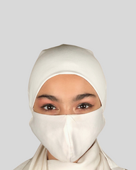 White Tie-Back Undercap Hijab