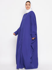 Front Open Kaftan Abaya for Women with Black Georgette Hijab