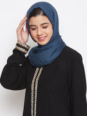 Grey Solid Rayon Hijab Stole For Women