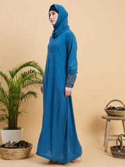 Sky Blue Modest Abaya Burqa with Matching Hijab