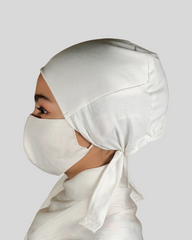 White Tie-Back Undercap Hijab