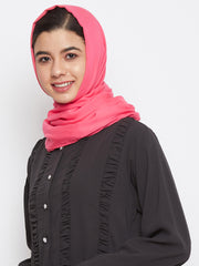 Pink Solid Rayon Hijab Stole For Women