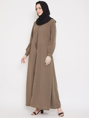 Front Open Oat Abaya Burqa With Black Hijab