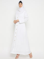 Front Open Rayon Abaya for Umrah/Hajj with Black Hijab for Women