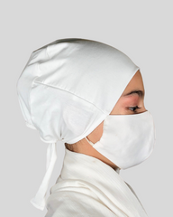 White Tie-Back Undercap Hijab