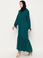 Women Abaya with Black Georgette Scarf