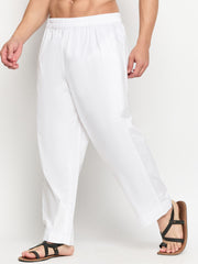 White Solid Mens Pajama