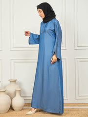 Denim Abaya/Burqa with Black Georgette Hijab
