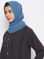 Grey Georgette Solid Hijab Stole For Women