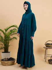 Modest Solid Green Abaya Burqa with Matching Hijab