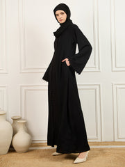 Black Lace Abaya/Burqa with Matching Georgette Hijab