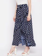 Polka Printed Skirt with Attached Trouser