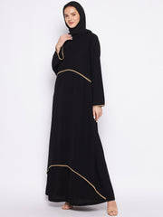 Black Abaya for Women Black Georgette Hijab