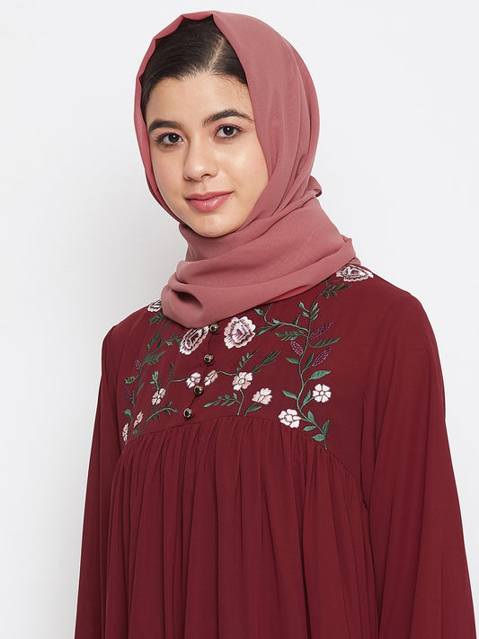Rust Solid Everyday Use Georgette Hijab Stole for Women