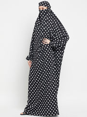 Polka Printed One Piece Free Size Jilbab for Women
