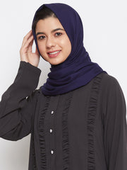 Blue Solid Rayon Hijab Stole For Women