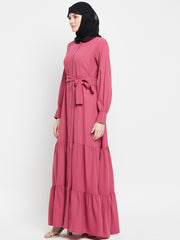 Abaya/Burqa for Women with Belt and Black Hijab
