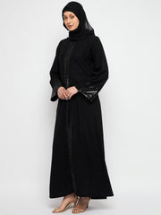 Black Embroidery Abaya with Black Georgette Hijab