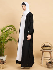 2 Piece Modest Luxury Abaya with White Georgette Hijab