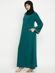 Embroidery Abaya/Burqa with Black Georgette Scarf