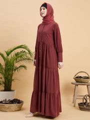 Modest Rust Abaya Burqa with Matching Hijab