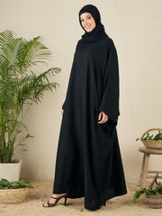 Black Loose Kaftan Abaya for Women with Black hijab