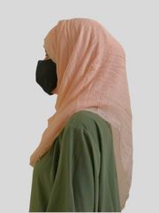 Beige Cotton Crinkle Hijab for Women