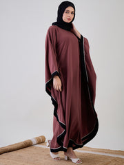 Loose Fit Kaftan Abaya/Burqa with Black Georgette Hijab
