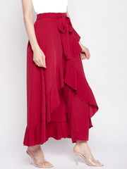Red Skirt With Attached Trouser