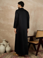 Black Cotton Arabic Thobe/Jubba For Men