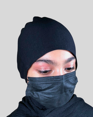 Black Tie-Back Undercap Hijab