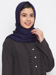 Blue Solid Rayon Hijab Stole For Women
