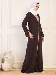 Shrug Abaya with White Georgette Hijab