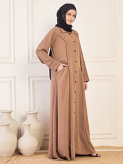 Front Open Abaya/Burqa for Women with Black Georgette Hijab