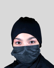 Black Tie-Back Undercap Hijab