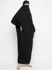 One Piece Black Loose Fit Jilbab Abaya for Women